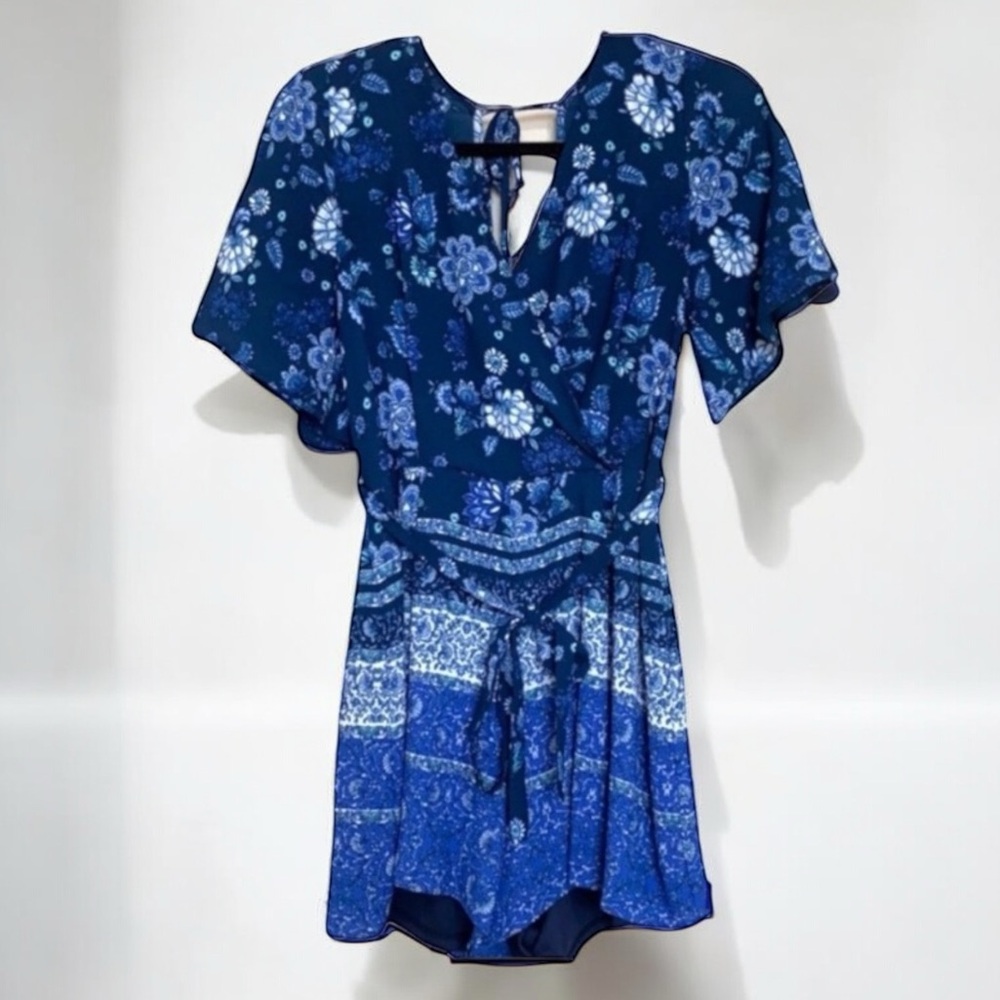 ROMPER Altar’d State Blue Floral - Sz M